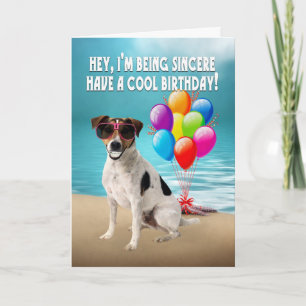 humorous dogy birthday card - happy jack russel d