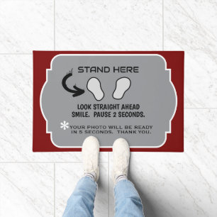 "HUMOROUS DOOR MAT/ STAND HERE, SMILE FOR CAMERA DOORMAT