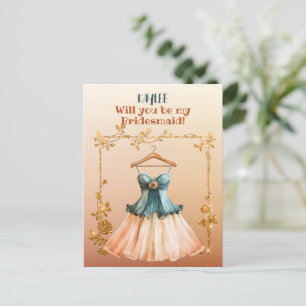 Humorous Dress Will You Be My Bridesmaid Invitation Postcard
