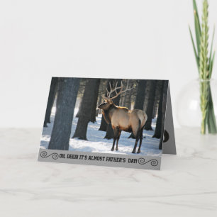Humorous Elk Photo Father's Day Card