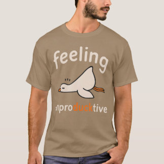 Humorous Funny Cartoon Duck Feeling Unproductive H T-Shirt