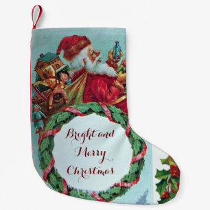 HUMOROUS FUNNY SANTA XMAS CROWN SMALL CHRISTMAS STOCKING