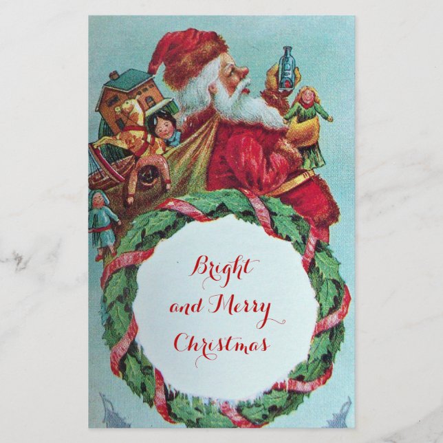 HUMOROUS FUNNY SANTA XMAS CROWN STATIONERY (Front)