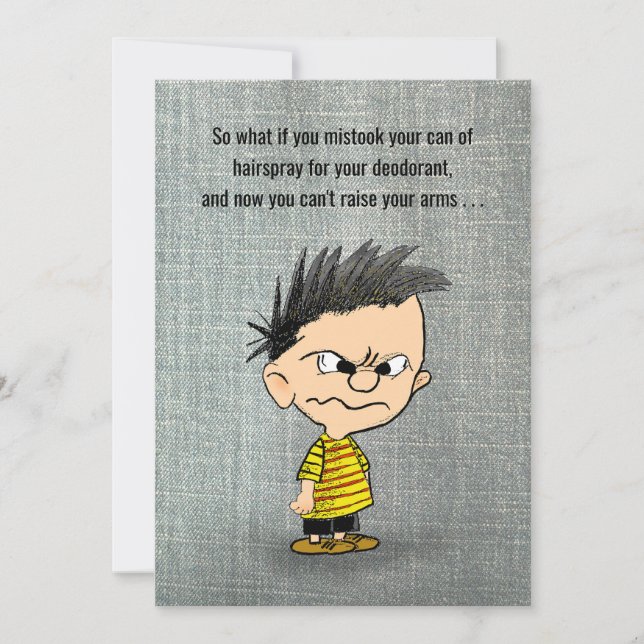 Humorous Get Well laxative joke Card (Front)