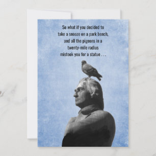 Humorous Get Well statue and pigeons joke Card