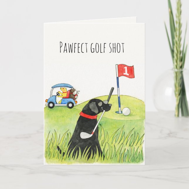 Humorous Golf Dogs on the Green Card (Front)