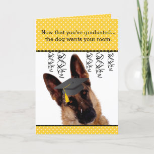 Humorous Graduation Card with German Shepherd