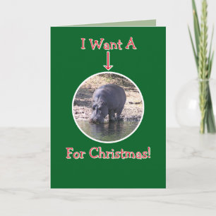 HUMOROUS/HIPPO/"IN CASE YOU DREW MY NAME" HOLIDAY CARD