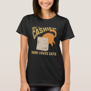 Humorous Just A Cashier Who Loves Dogs Retail Work T-Shirt