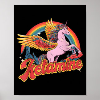 Humorous Ketamine Horse Emergency Funny Mental Hea Poster