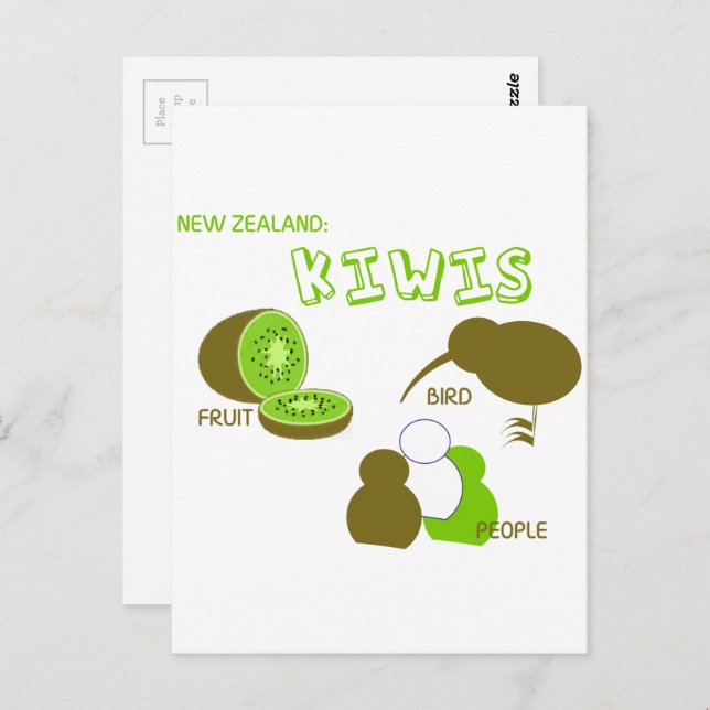Humorous Kiwi Elements Postcard (Front/Back)