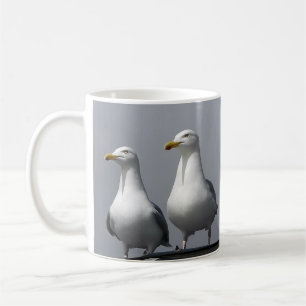 Humorous Mr & Mrs Gully Romantic Seagull Coastal Coffee Mug