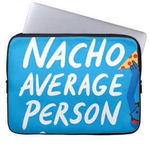 Humorous "Nacho Average Person" Food Pun Laptop Sleeve