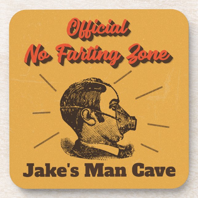 Humorous No Farting Zone Yellow Coaster (Front)
