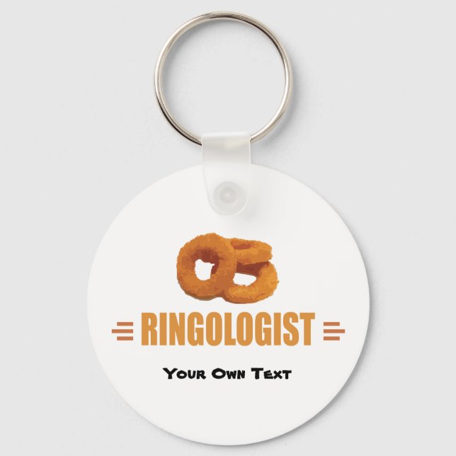 Humorous Onion Ring Title Key Ring (Front)