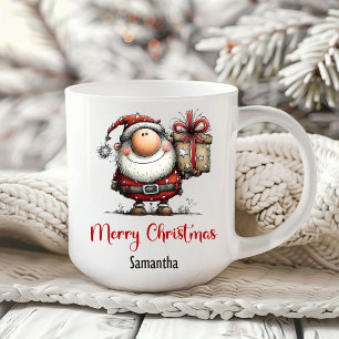 Humorous Playful Santa Cartoon Coffee Mug