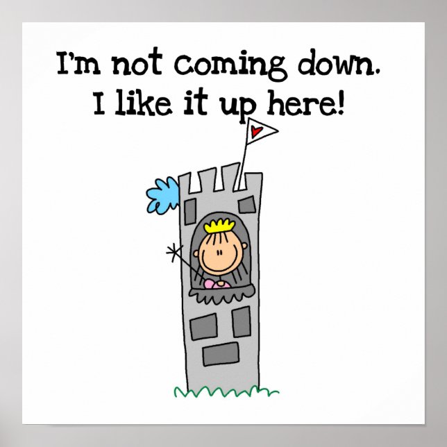 Humorous Princess in Tower Poster (Front)