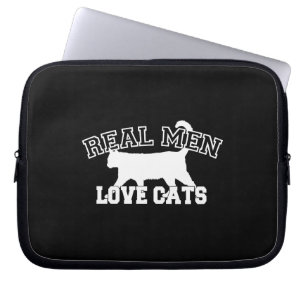 Humorous Real Men Love Cats Laptop Sleeve
