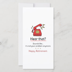 Humorous Retirement Retro Phone Not Your Prob Holiday Card
