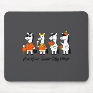 Humorous Silly Horse Lunar New Year Chinese Celebr Mouse Mat
