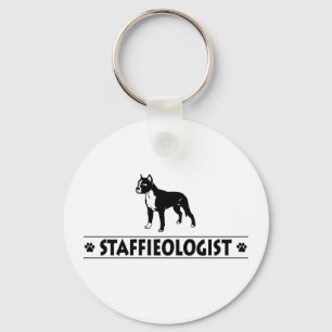 Humorous Staffordshire Bull Terrier Key Ring