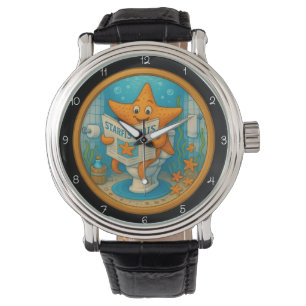 Humorous Starfish Bathroom Clock Watch