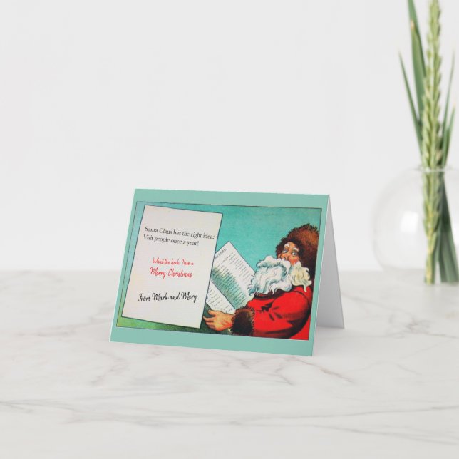 Humorous vintage Christmas greeting card (Front)