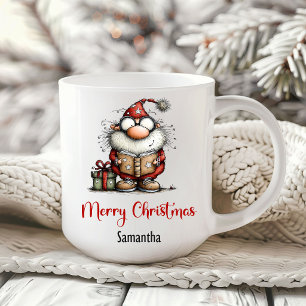 Humorous Whimsy Santa Claus Minimalist Coffee Mug