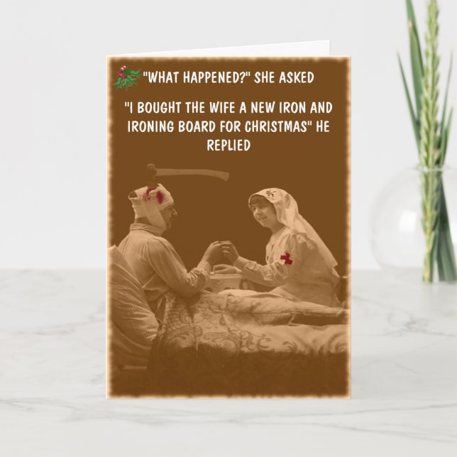 Humorous wife Christmas Holiday Card (Front)