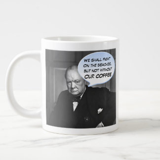 Humorous Winston Churchill Coffee Quote Large Coffee Mug
