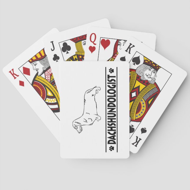 Humorous Wirehaired Dachshund Playing Cards (Back)