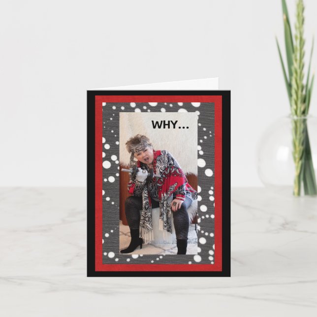 Humorously sitting STILL on a stationary bike Card (Front)