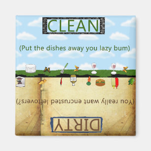 Humorus Clean Dirty Dishwasher Magnet