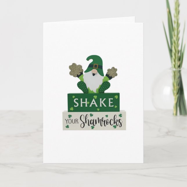 HUMORUS GREETING FROM GNOME AT CHRISTMAS HOLIDAY CARD (Front)