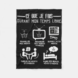 Humour Abs Bodybuilding Free Time Work 6-packs Fleece Blanket
