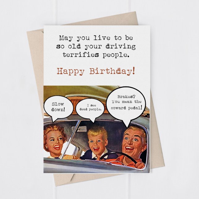 Humour Adult Dad Driving Birthday Greeting Card (Creator Uploaded)