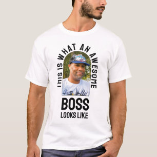 Humour AWESOME BOSS LOOKS LIKE Photo Employee T-Shirt