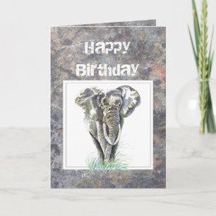 Humour Birthday, Masculine, Elephant, Tough guy Card