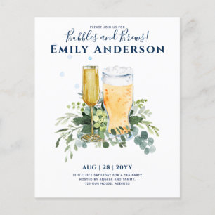 Humour Bubbles n Brews Beer Champers Bridal Shower Flyer