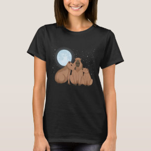 Humour Capybara Moon Spirit Animal Parody Cute Ani T-Shirt