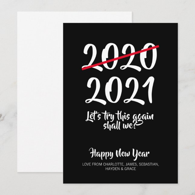 Humour Corona Virus 2020 2021 New Year Holiday Card (Front/Back)
