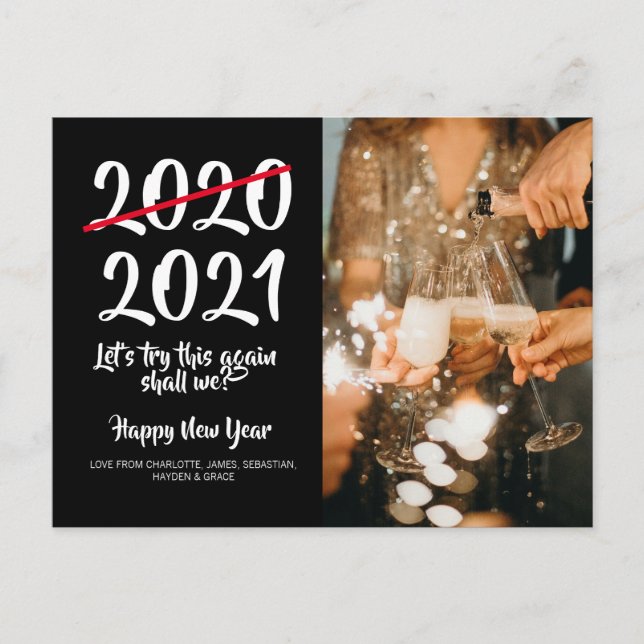 Humour Corona Virus 2020 2021 New Year Holiday Postcard (Front)