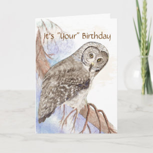 Humour, Cute Owl "Give a Hoot" Birthday Card