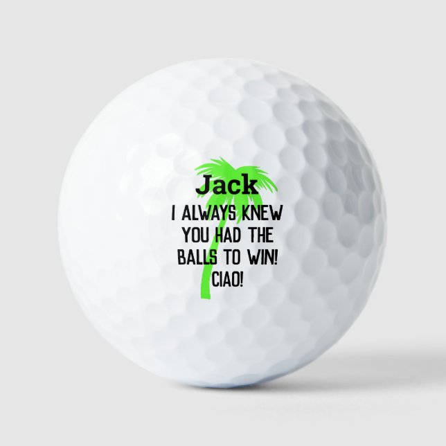 Humour fun personalised custom Golf Balls (Front)