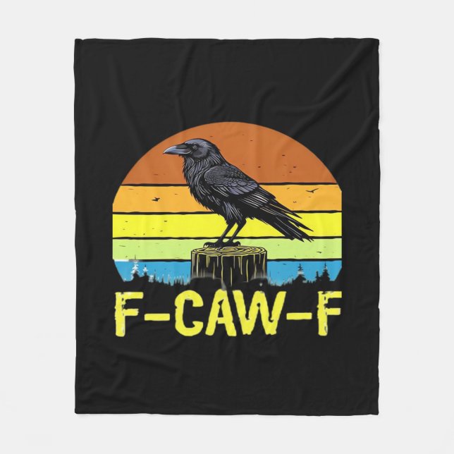 Humour Funny Crow F-Caw-F Gothic Fleece Blanket (Front)