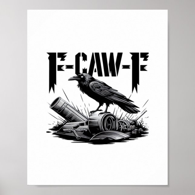 Humour Funny F-Caw-F Gothic Crow Essential Aesthet Poster (Front)