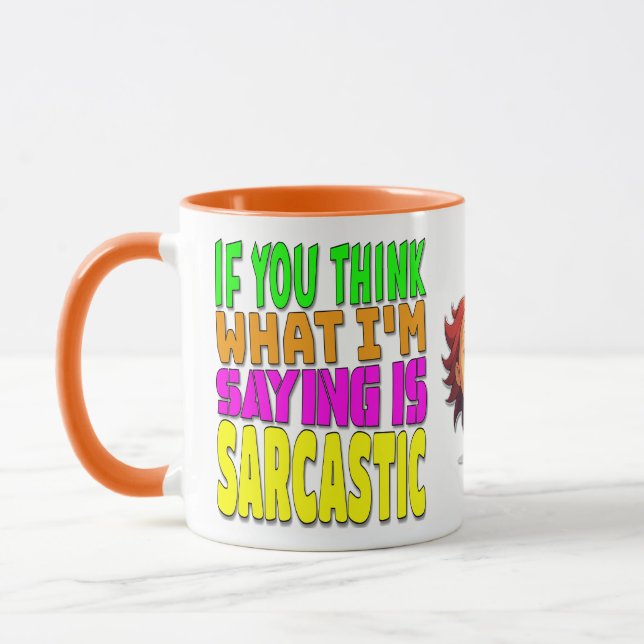 Humour Funny Sarcastic Comment Female Cartoon Face Mug (Left)