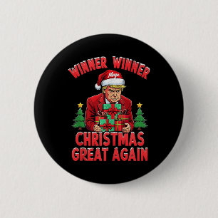 Humour Funny Trump Winner Winner Christmas Great A 6 Cm Round Badge