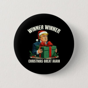 Humour Funny Xmas Trump Winner Winner Christmas Gr 6 Cm Round Badge