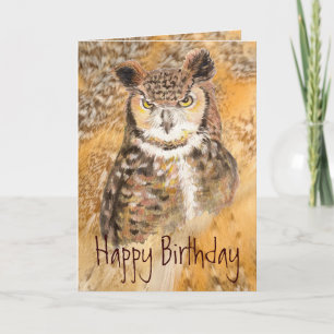 Humour Great Horned Owl - Wild & Crazy Friend Card